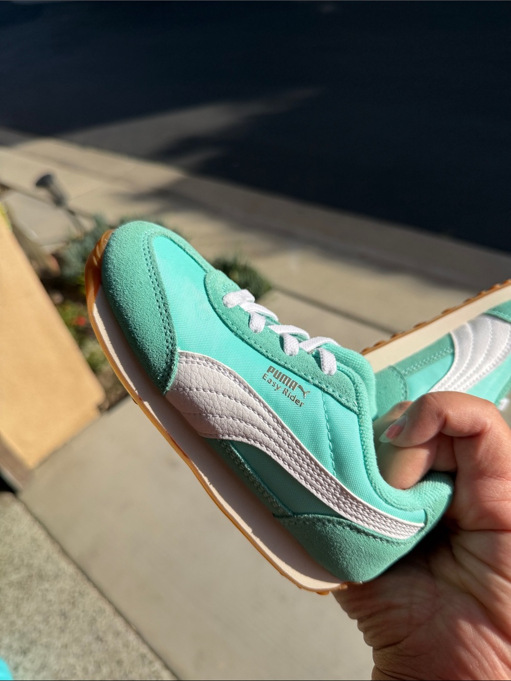 Puma Mint Green and White Easy Rider Kids Sneakers TODDLER SIZE 9 - Picture 5 of 7